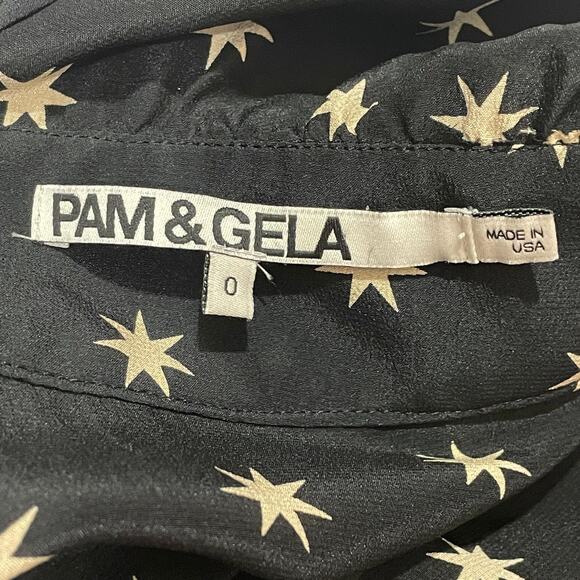 Pam & Gela Long Sleeve Silk Romper - Black & Cream - 0 - Picture 10 of 15